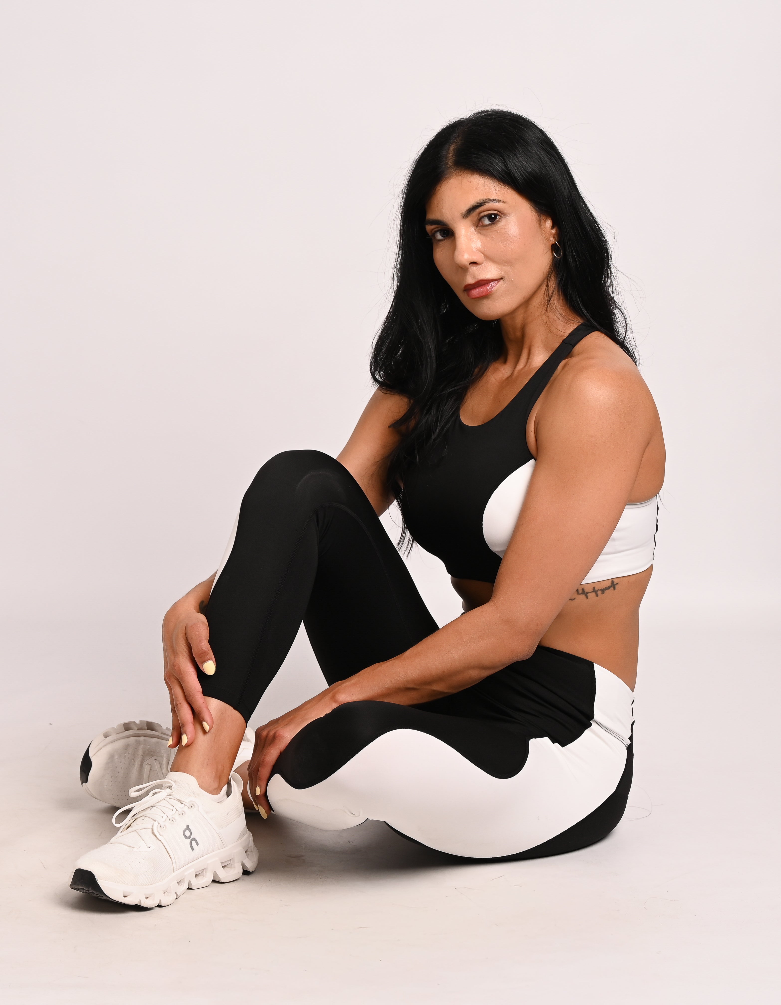 Legging Wave negro y blanco
